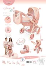 DeCuevas Toys Tulipe Art.80574 Leļļu rati 3in1