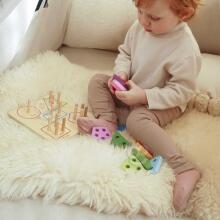TOOKY TOY Wooden Geometric Sorter Learning Shapes and Counting