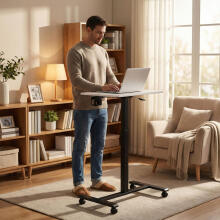 Mobile Adjustable Desk 70x48 cm Laptop Table Height Adjustment 71.5–112 cm ModernHome