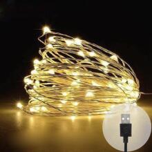 Home Company USB Fairy Light String Art.273036 Рождественская гирлянда из светодиодов с питанием от USB, теплый белый свет, 2 метра, 20 светодиодов.