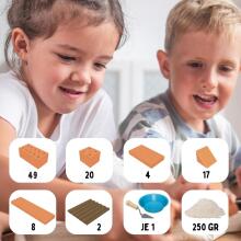 Teifoc Brick Tots Art.1530 Деревянный конструктор-кирпичики  Домик,130дет.