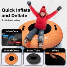 Kids World Snowtube XXL Art.274270 Прочные надувные  санки/подушка для катания по снегу с надежными ручками с чехлом 122см