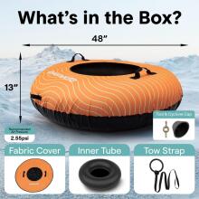 Kids World Snowtube XXL Art.274270 Прочные надувные  санки/подушка для катания по снегу с надежными ручками с чехлом 122см