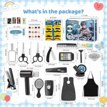 Hairdressing Set for Children Art.274435  Friziera komplekts ar matu fēnu, skuveklis, matu taisnotājs salonam, bērnu friziera soma