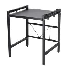 Ikonka Art.KX2970 Virtuves plaukts virs mikroviļņu krāsns regulējams metāla organizators 6 pakaramie