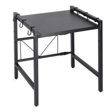 Ikonka Art.KX2970 Virtuves plaukts virs mikroviļņu krāsns regulējams metāla organizators 6 pakaramie