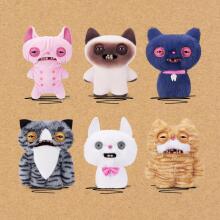 Fuggler Alley Cats (Wide Eyed Cat) – Funny Ugly Monster Plush Toy with Human-Like Teeth