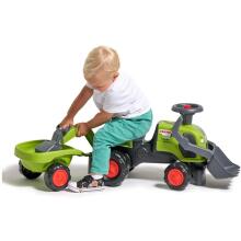 FALK Ride-On Baby Claas Traktors ar Ekskavatora Kausu un Piekabi