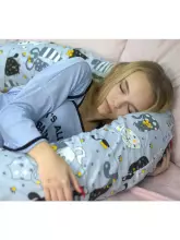 La Bebe™ Snug Maternity Pillow Art. 40579838 Nordic Florals. Pillow for Baby Sleep & Feeding, 20×70 cm