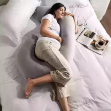 La Bebe™ Maternity Pillow Cotton Sì -Duo Art.80579836 Nordic Pebbles. Daudzfunkcionāls spilvens/pakavs grūtniecēm, ar memory foam