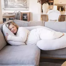 La Bebe™ Maternity Pillow Cotton Sì -Duo Art.90612661 Nordic Birds. Многофункциональная подушка/подкова для беременных  с наполнителем memory foam