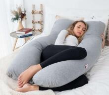 La Bebe™ Cushy Maternity Pillow Art. 80579836 Nordic Pebbles. Daudzfunkcionāls spilvens grūtniecēm (U Shaped), sintepona pildīšana, 155x80cm