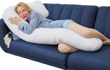 La Bebe™ Flopsy Pillow Art.00608159 Nordic Hills. Cotton Nursing Maternity grūtnieču pakaviņš spilvens ar pārvalku [2 pārvalki], sintepona pildīšana,180 см