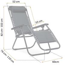 Folding garden lounger with cushion Sofotel ChillWell set of 2 black