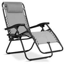 Folding garden lounger with cushion Sofotel ChillWell gray