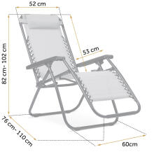 Folding garden lounger with cushion Sofotel ChillWell set of 2 gray