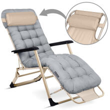 Folding garden lounger with cushion Sofotel ChillWell set of 2 light gray