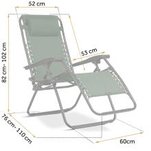 Folding garden lounger with cushion Sofotel ChillWell green