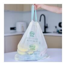 Компостируемые пакеты для мусора с завязками BioBag 50 л (10 шт. в рулоне) 25 мкр. 60x70 см, зеленые.