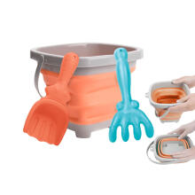 WOOPIE Foldable Bucket Set with Rake and Shovel Orange