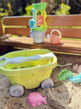 WOOPIE GREEN Sand Set with Cart 13 pcs. BIODEGRADABLE ORGANIC MATERIAL