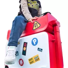 Parent-Child Travel Kids Luggage Art.276170 Red Чемодан-сиденье на колесах 3 в 1