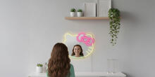 Manta MASNL129WH  Style Neon Lights Cat With A Bow LED Neon Mirror