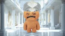 Fuggler Gold Fuggs 22 cm Plush Toy (Gnawing Terror - Teeth) by ZURU - Funny Ugly Monster Cuddly Toy with Human-like Teeth, Crazy Collectible for Kids, Teens