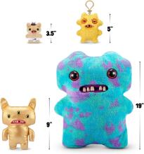 Fuggler Gold Fuggs 22 cm Plush Toy (Reeko - fully gold) by ZURU - Funny Ugly Monster Cuddly Toy with Human-like Teeth, Crazy Collectible for Kids, Teens