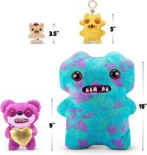 Fuggler Gold Fuggs 22 cm Plush Toy (Teddy Bear Nightmare - Heart) by ZURU - Funny Ugly Monster Cuddly Toy with Human-like Teeth, Crazy Collectible for Kids, Teens