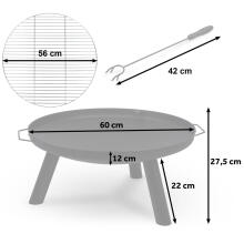 Dārza kamīns ar grilu 60 cm Berdsen BD-881
