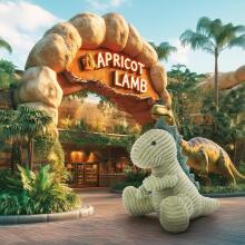 Apricot Lamb - Dinosaur Cuddly Toy 22cm - Plush Toy For Children and Babies - Fluffy Stuffed Dino Cuddly Toy