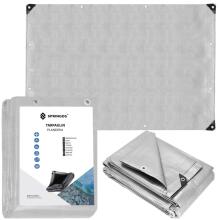 Garden tarpaulin 6x8 m 260g/m2 reinforced protective sheet for car, gray