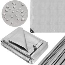 Garden tarpaulin 6x4 m 130g/m2 reinforced protective sheet for car, gray