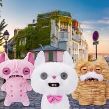 Fuggler Alley Cats (Cheezee) Белый – забавная уродливая плюшевая игрушка-монстр с человеческими зубами