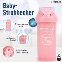 Twistshake Straw Cup Art.277527 Mix  Детский поильник с силиконовой трубочкой с 6+ мес,360 мл,2 шт