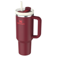 Thermos mug with straw The Quencher H2.O FlowState Tumbler 1.18L dark red