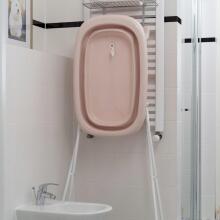 TEGA FB-004-130 Folding Bathtub with Drain, Light Pink
