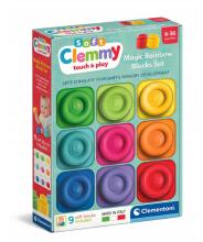Clemmy Magic Rainbow Blocks 9 gabali mīkstās sensorās Clementoni 17604