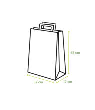 Basic L White Paper Bag Art.P21761 Бумажный пакет с ручкой 32 x 16 x 44 cм
