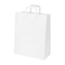 Basic L White Paper Bag Art.P21761 Бумажный пакет с ручкой 32 x 16 x 44 cм