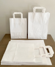 Basic S White Paper Bag Art.P50902 Бумажный пакет с ручкой 19 x 8 x 25 cм