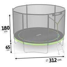 10ft/312cm Dārza Trampolīns ar Ārējo Tīklu un Kāpņu Neo-Sport