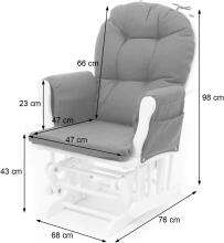 Mendler Relaxing Rocking Chair Art.HWC-C76 Cream/Brown Šūpuļkrēsls