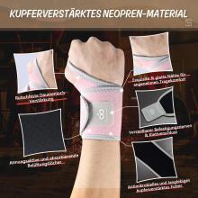 Indeemax Pack Copper Wrist Bandages Art.278761 Повязка медицинская эластичная из неопрена для фиксации лучезапястного сустава