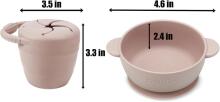 PandaEar Silicone Baby Crockery Set Art.278869 Pink Набор посуды из силикона