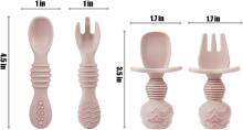 PandaEar Silicone Baby Crockery Set Art.278869 Pink Набор посуды из силикона