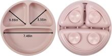 PandaEar Silicone Baby Crockery Set Art.278869 Pink Набор посуды из силикона