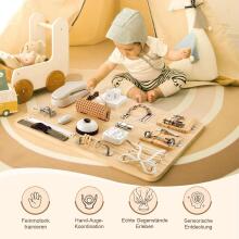Kidsworld Montessori Art.279036 aktivitāšu dēlis 21 vienā koka rotaļlieta un izglītojoša rotaļlieta