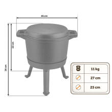 Enamelled cast iron pot 8l standing + grill pan BD-480 348010